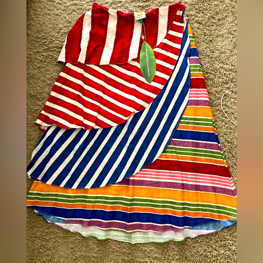 Brand new Farm Rio multi tier long midi skirt